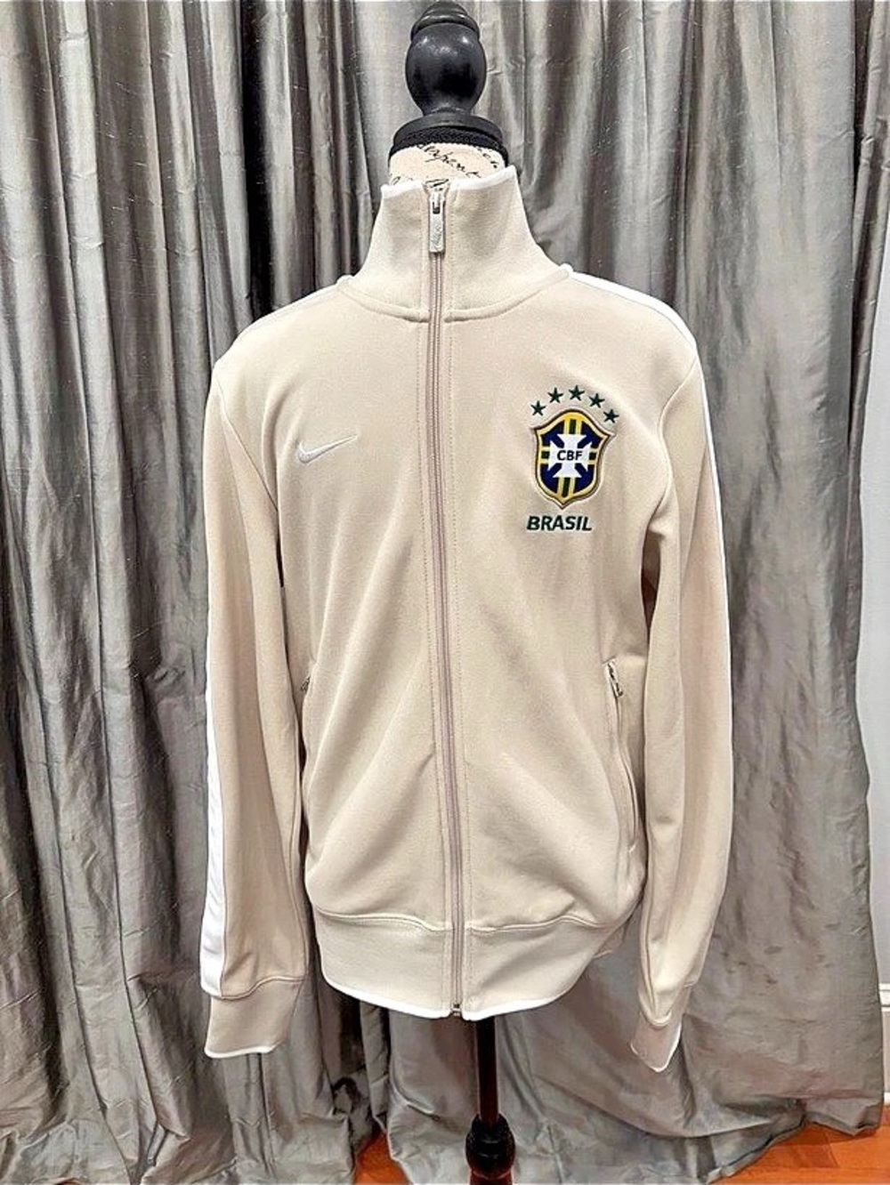 Nike Brazil CBF Track Jacket Cream Size Small